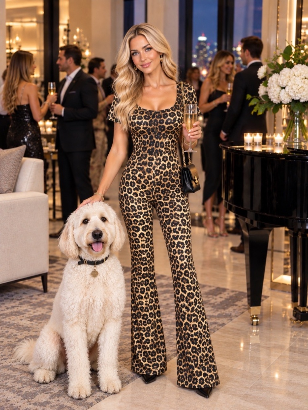SEXY Leopard Jumpsuit Petite XXS SHEIN Short Sleeve Flare Leg